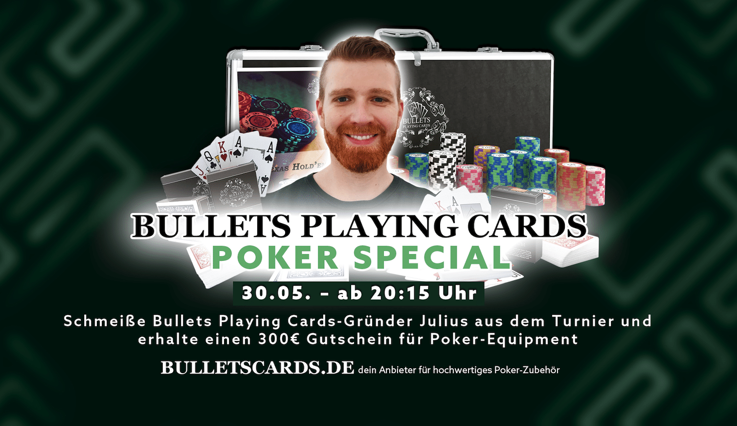 Bulletscards Poker Special – Gewinne einen 300€ Gutschein für hochwertiges Poker-Equipment